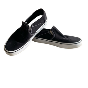 Vans Black Canvas Slip-On Sneakers Size 6.5 | Classic Style